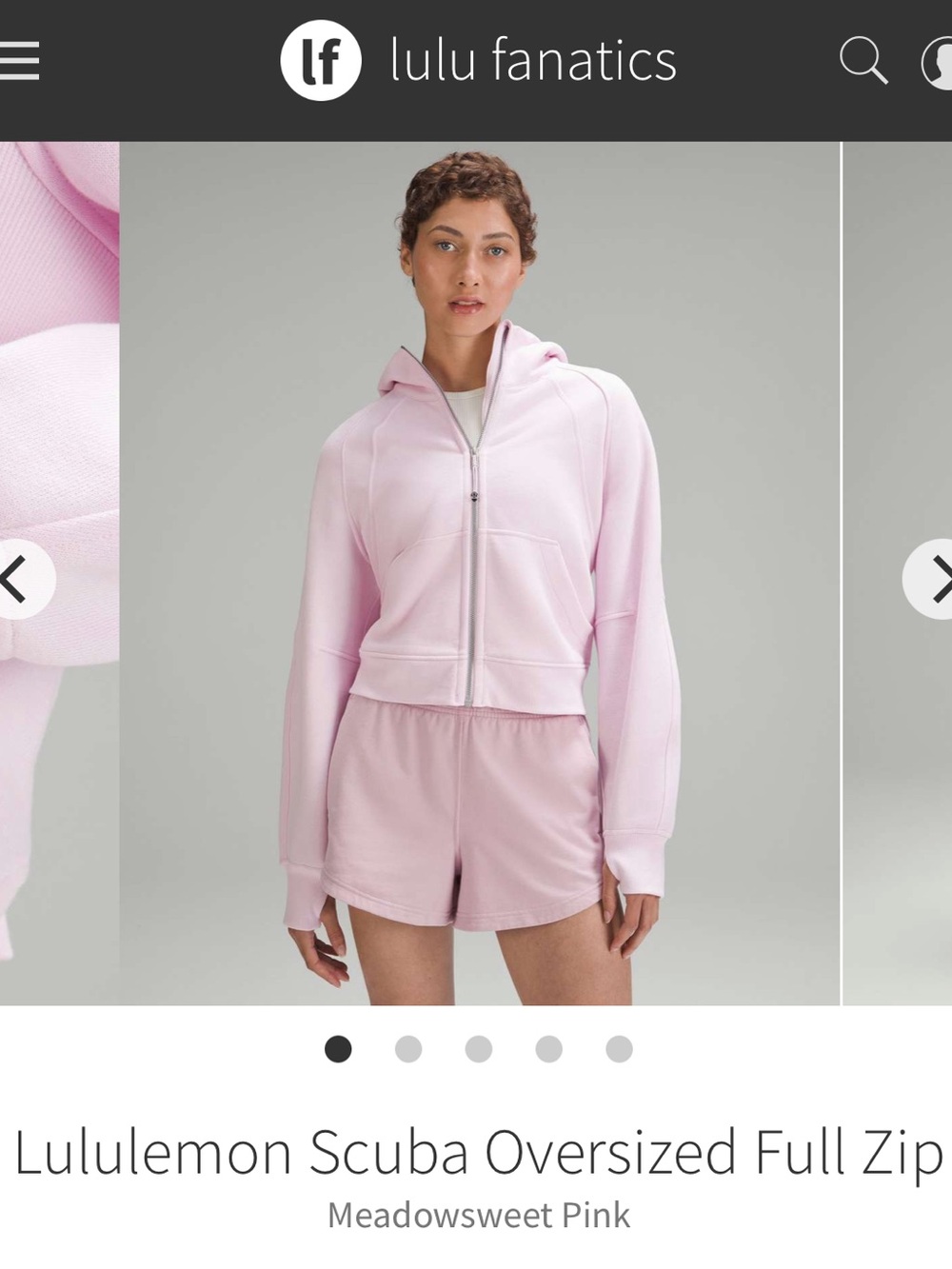 Lululemon Scuba Oversized Full Zip XS/S